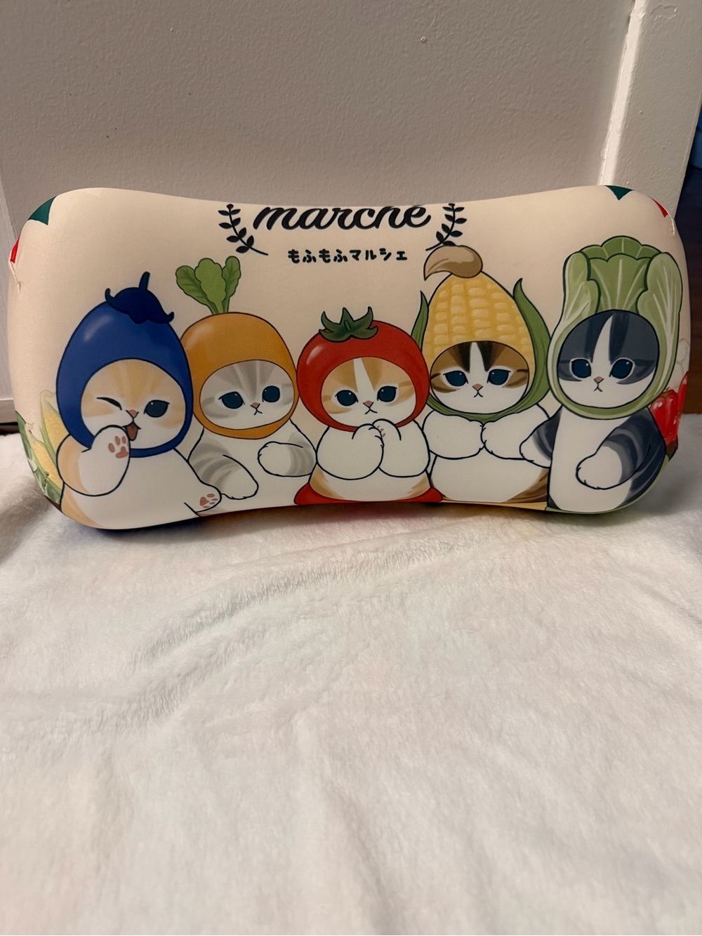 Mofusand Cute Vegetable memory foam Plush Pillow - Cream Multi